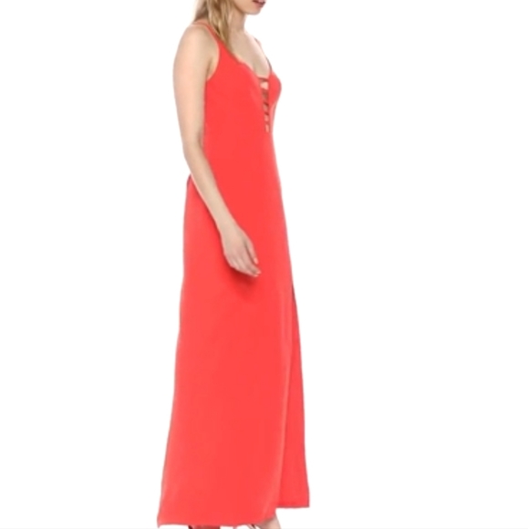 BGMAXAZRIA Women's Strappy Caged Gown,size 12 ,Color: Poinsettia - Picture 7 of 10